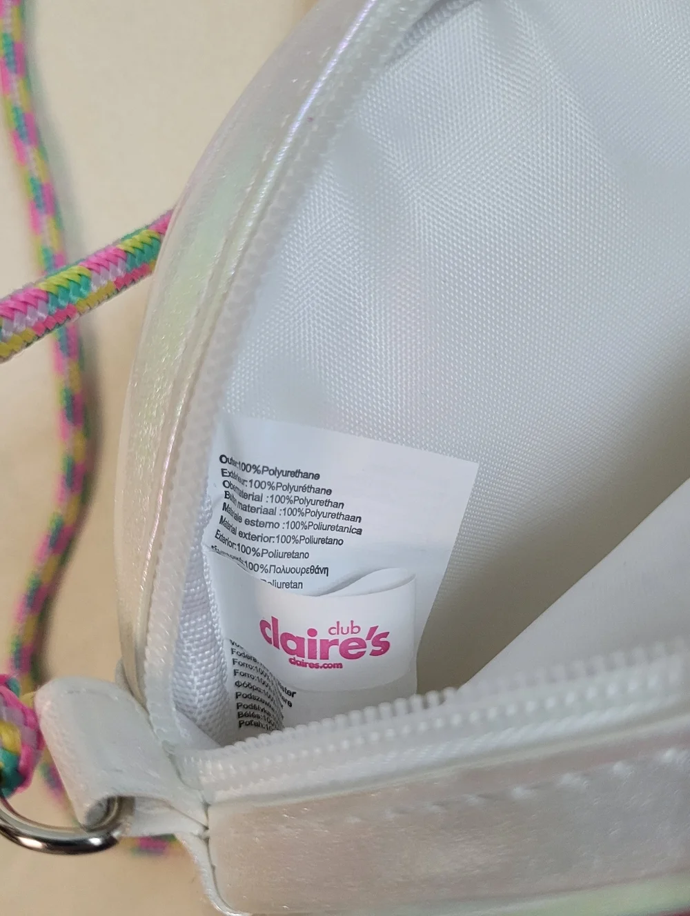 Claire's Rainbow Shimmering Crossbody Bag Glitter Little Girls Purse, Never Used